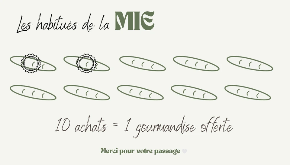 Carte de visite Atelier MIE, branding boulangerie premium