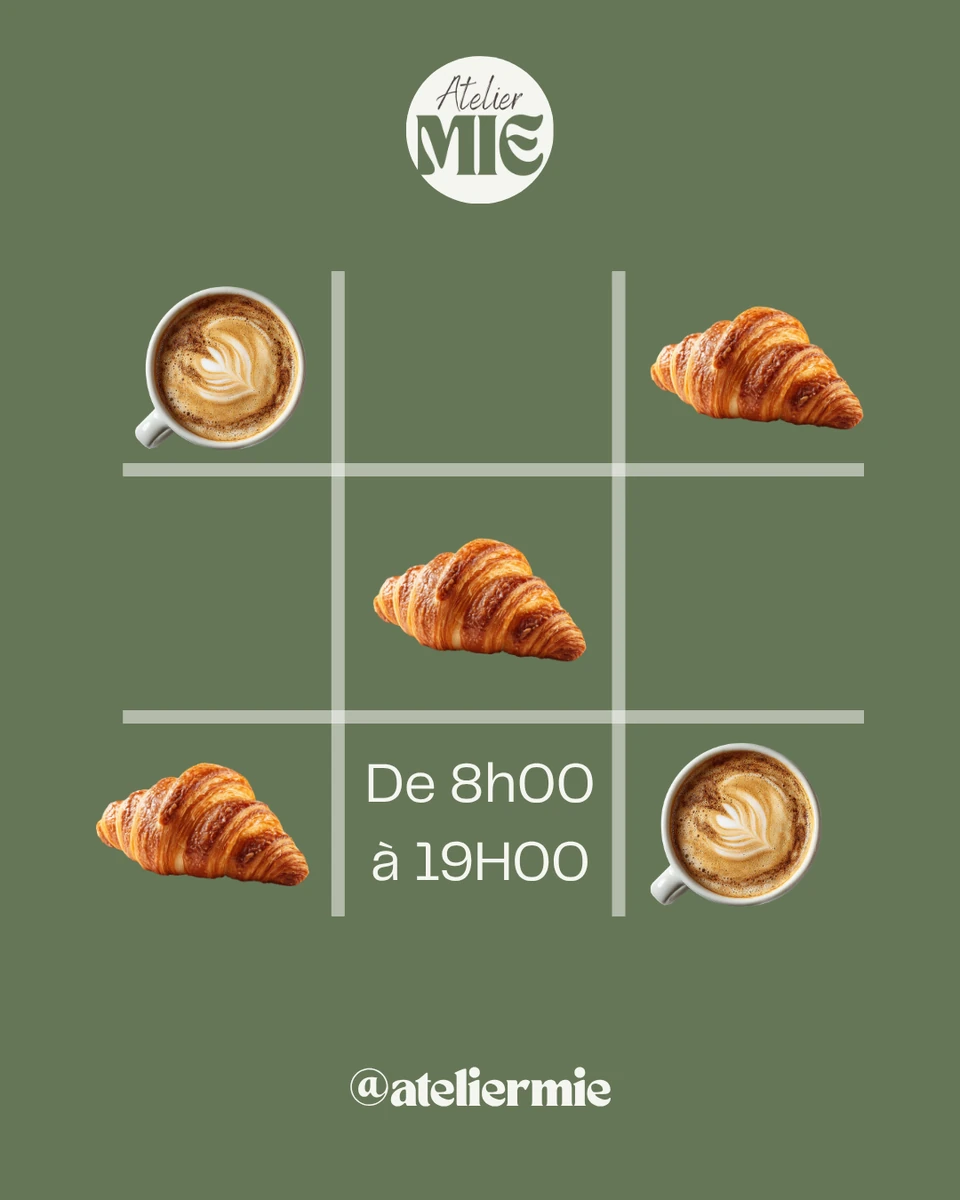 Post Instagram Atelier MIE, univers visuel boulangerie artisanale